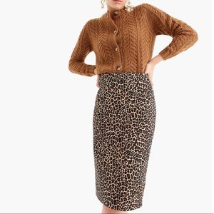 J. Crew No. 2 Pencil Skirt Stretch Leopard Print